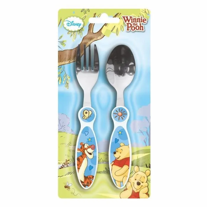 Couverts pour enfants - DISNEY - Winnie l'Ourson - Manche Plastique - 2 Parties-2