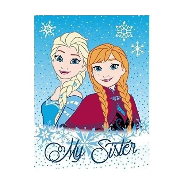 Plaid Couverture Reine des Neiges Elsa Anna - Disney - Vert - 75 x 100 cm-0