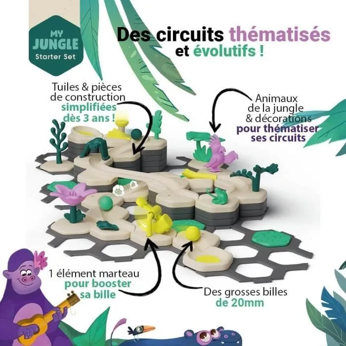 Gravitrax Junior - Starter Set My Jungle 97 pièces - Circuit de billes - Jeu de construction créatif - Ravensburger - Dès 3 ans-2