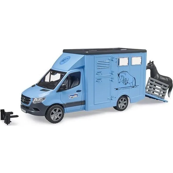 Camion Bétaillère - BRUDER - Mercedes Benz Sprinter - 1 cheval inclus - Extérieur - 1:16-0
