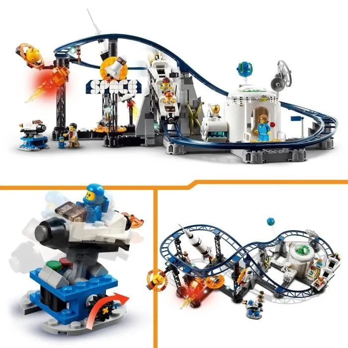 LEGO® Creator 31142 Les Montagnes Russes de l’Espace, Jouet avec Fusée Spatiale, Planètes et Briques-2