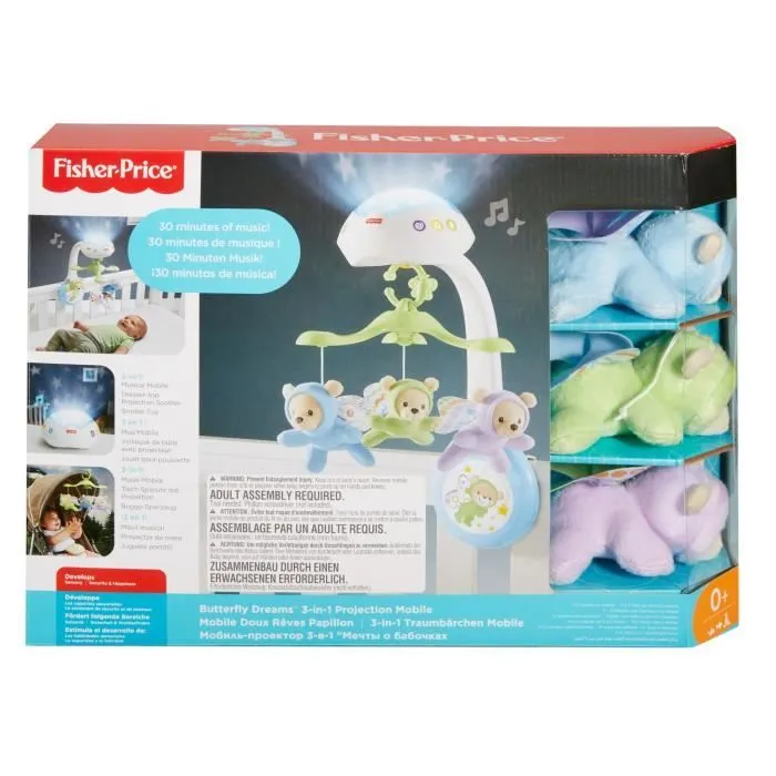 Fisher-Price - Mobile Doux Rêves Papillon - Mobile lit bébé - 0 ans et + CDN41-5