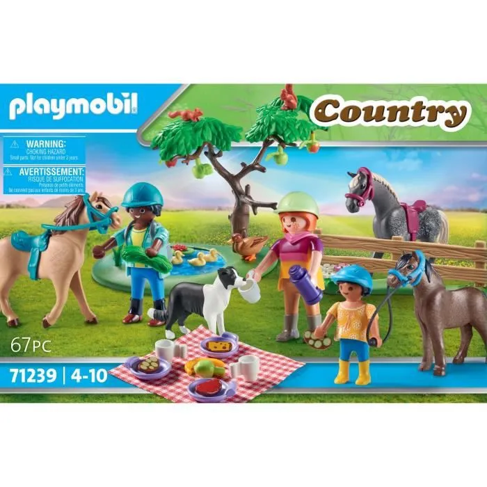 PLAYMOBIL - 71239 - Country - Cavaliers, chevaux et pique-nique - Mixte - 5 ans - Allemagne-3