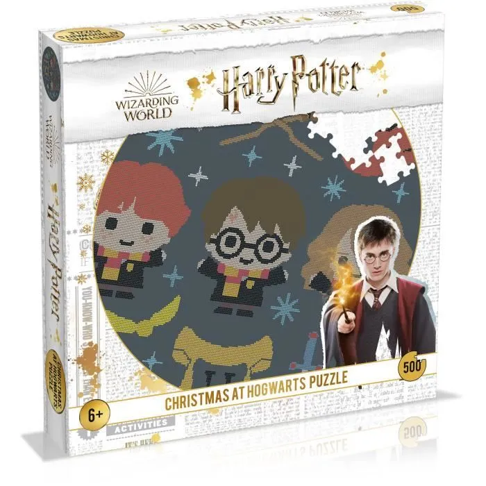 PUZZLE HARRY POTTER Un Noël à Poudlard - Jeux de société - WINNING MOVES - 500 - 750 pièces-0