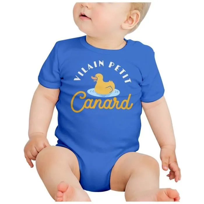 Body Bébé Manche Courte Bleu Vilain Petit Canard Enfant Expression-1