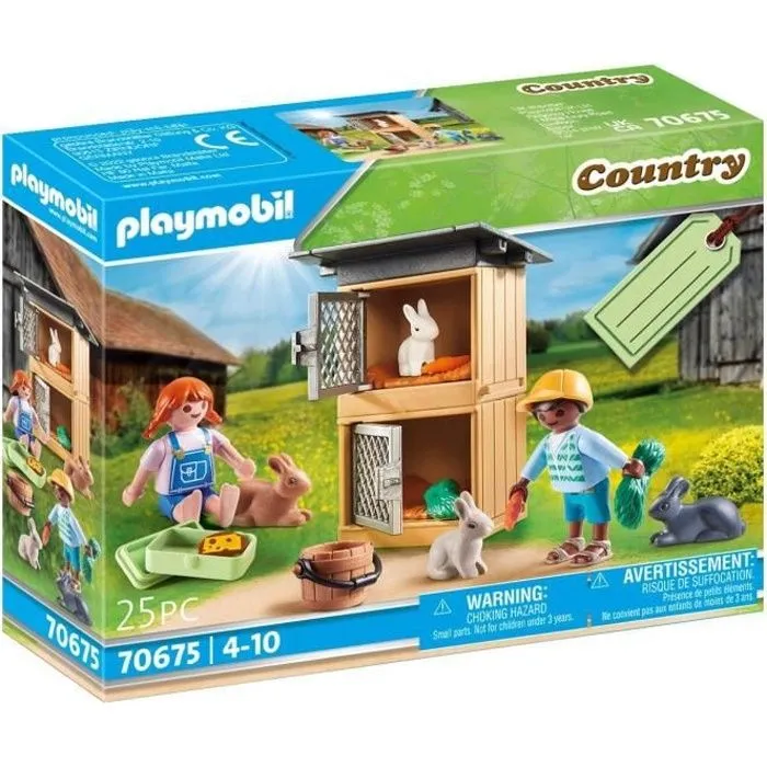 PLAYMOBIL - 70675 - Set cadeau Enfants et lapins - Contient 2 personnages et 3 lapins-0