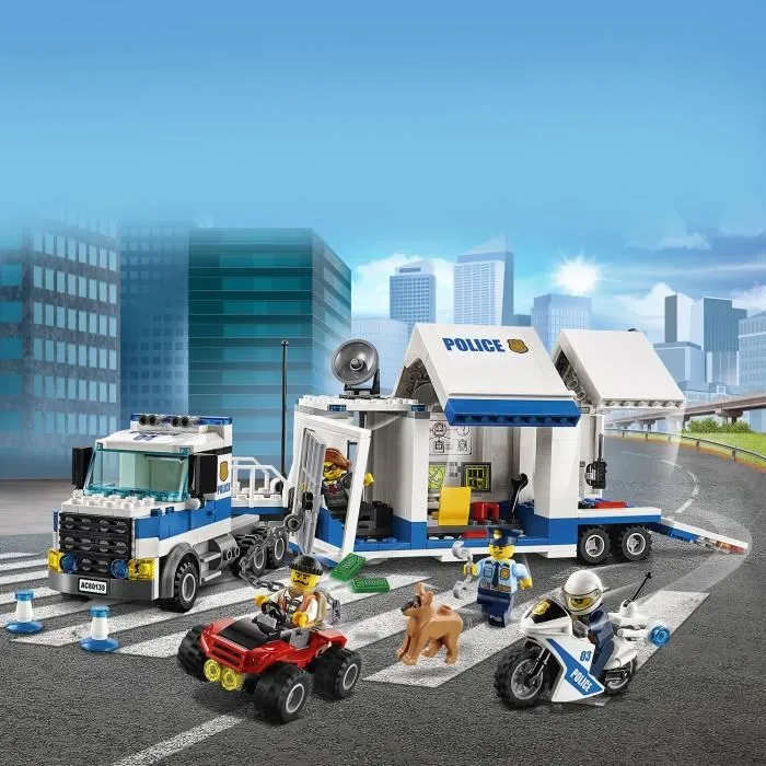 LEGO® City 60139 Le poste de commandement mobile de police, Kit de Construction Jouet Camion et Moto pour Enfants 6 ans et +-1