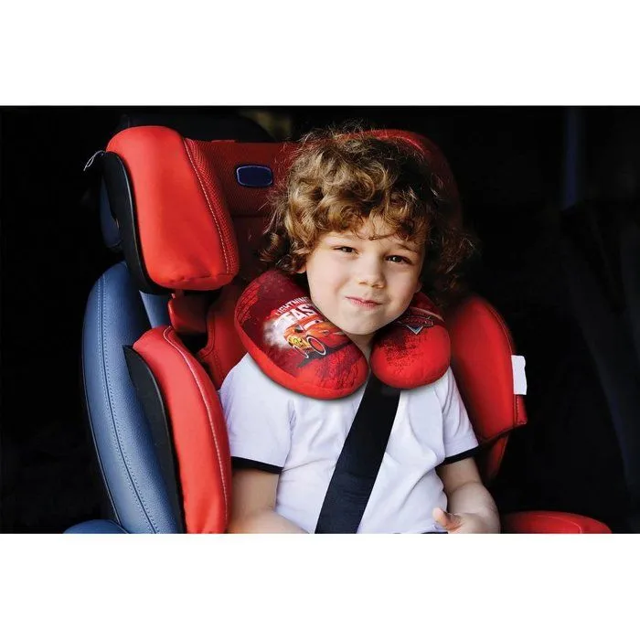 Coussin de voyage cervical - DISNEY - Cars - Tissu polyester - Dimensions 27x23x9 cm - Rouge-2