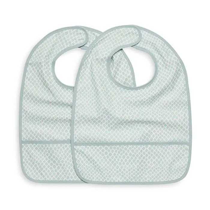 Bavoir Imperméable velcro Snake Vert Tendre (2pcs) - Jollein-0
