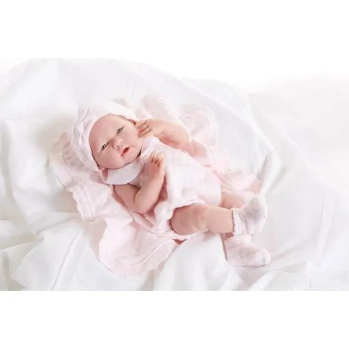 Poupée Berenguer La Newborn - Modèle 18053 - Tenue en tricot rose - Couverture assortie-0