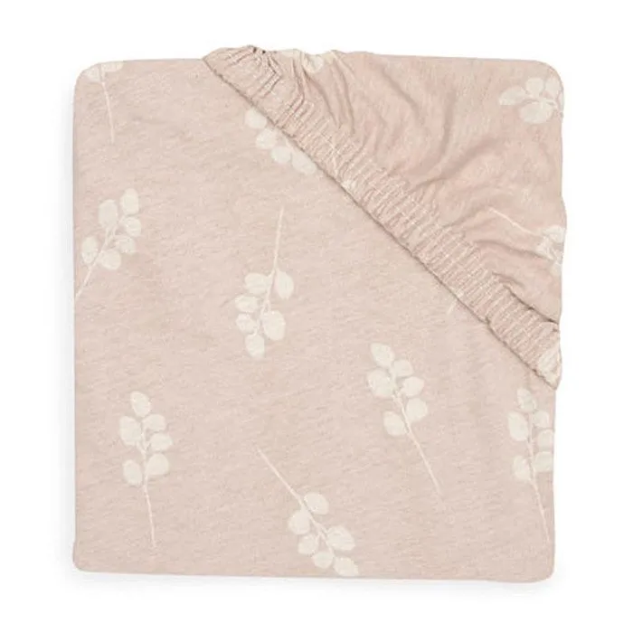 Drap-housse Jersey Twig Rose Sauvage - 60 x 120 cm - Jollein - Lit bébé-0