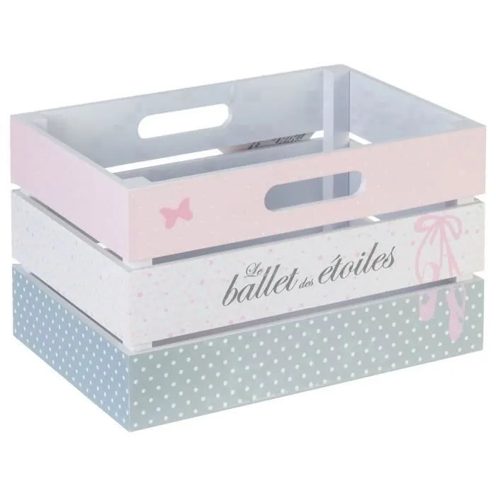 Cagette de rangement pour enfant - ATMOSPHERA FOR KIDS - Princesse - Blanc - Rose - MDF-0