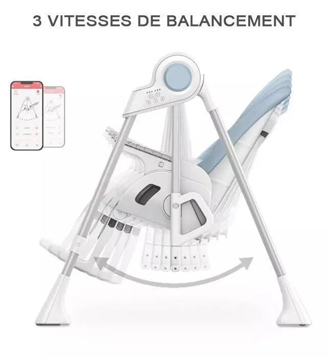 Le SPLITY 3 en 1 : Chaise Haute, Balancelle, transat.Toutes options Beige-3
