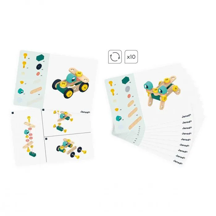 Baril 50 Pièces Brico'Kids - Jeu de Construction Enfant - 48 Accessoires + 2 Outils - Jeu d'Imitation - Dès 3 Ans-3