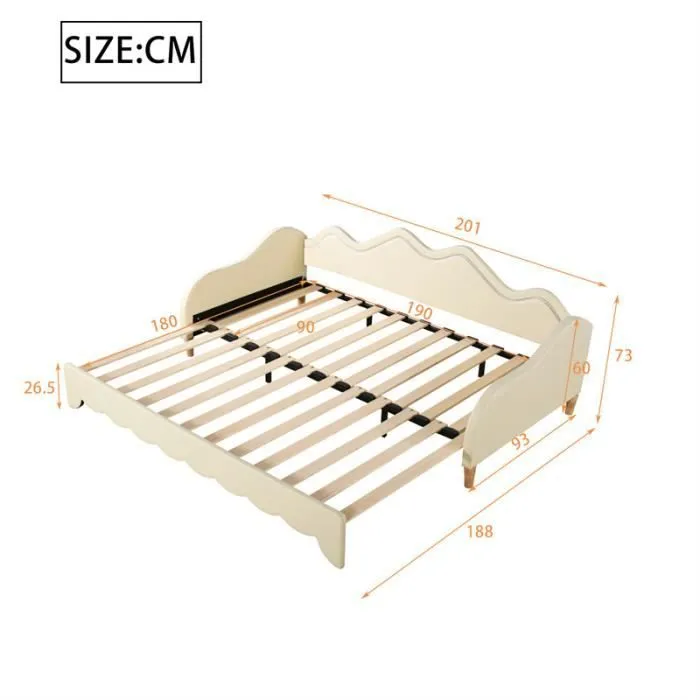 Lit gigogne - DREAMMESPACE - 90-180x190cm - simili cuir - LED-3