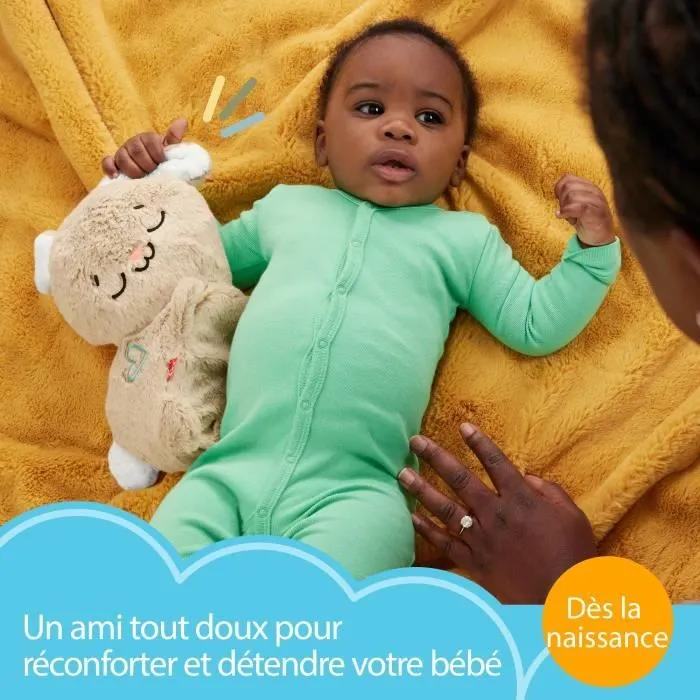 Fisher-Price-Mon Lapin Câlin - Peluche veilleuse - Jouet d'éveil - HXG97-3