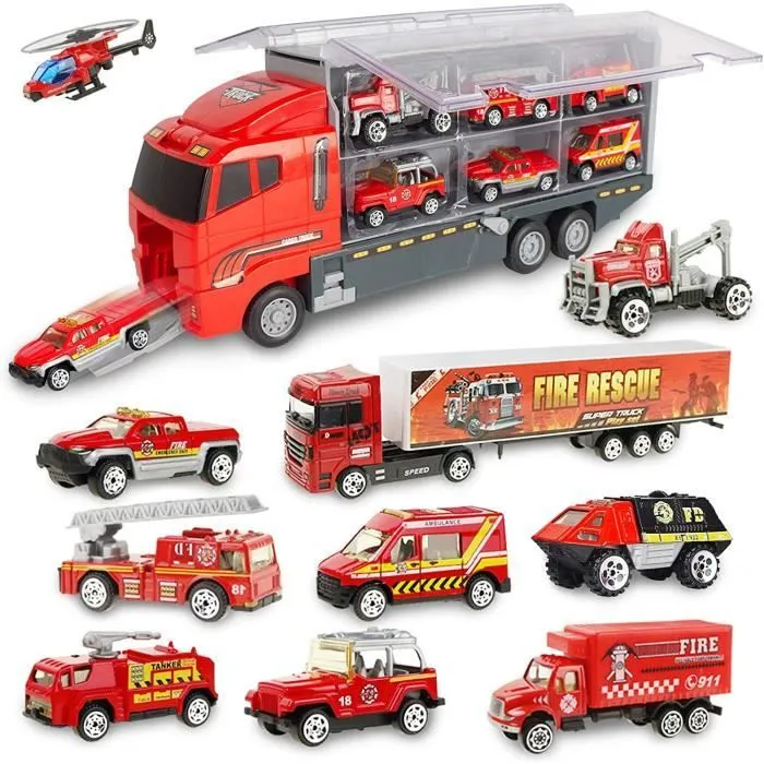 Voiture de Jouet, Voiture de Pompier pour Enfant, Voiture de feu Miniature comme Cadeau d'anniversaire idéal pour Les-0