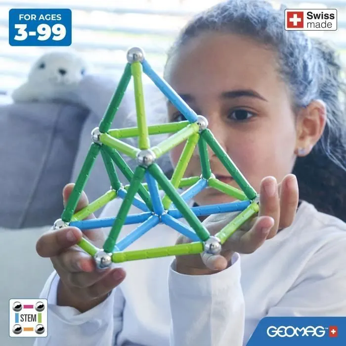 Jeu de construction magnétique - GEOMAG - Classic Recycled 25 pièces - Magnétique - Éducatif - Plastique recyclé-4