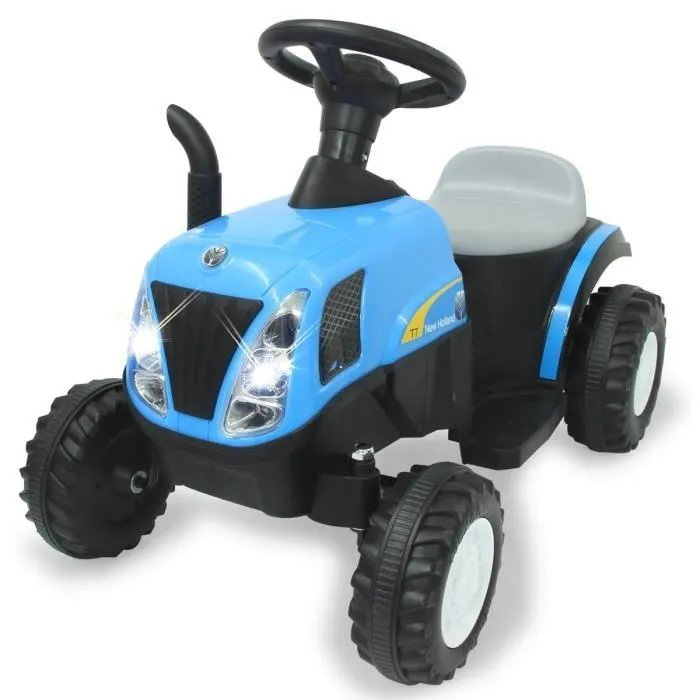 Tracteur électrique New Holland avec remorque bleue pour enfant - JAMARA-3