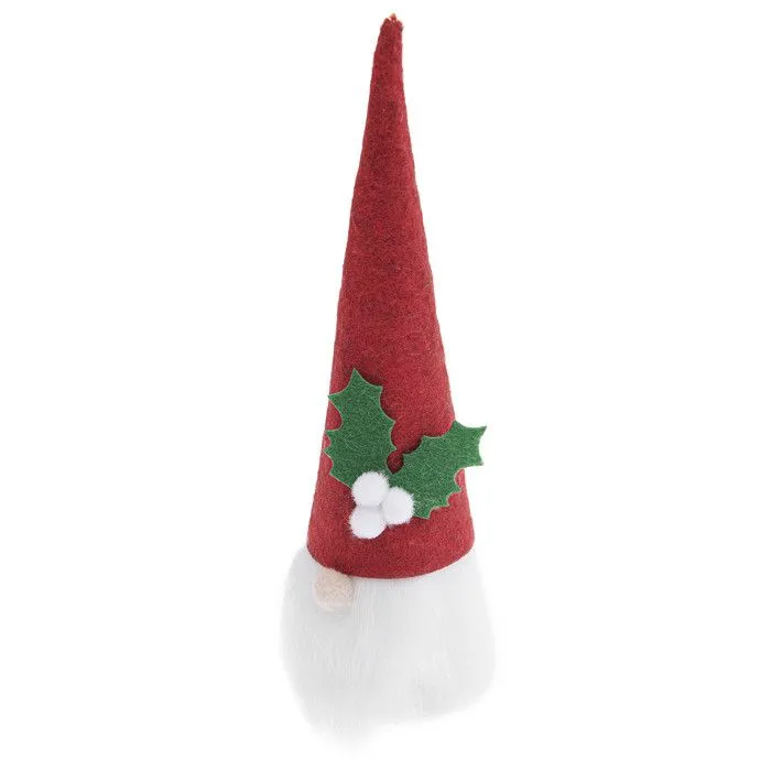 Lutin de Noël en feutrine rouge 16,5 cm-0