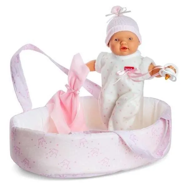 Poupée Bébé - Berjuan - Basket Rose - 28 cm - Son - +3 ans-1