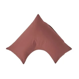 Taie d'oreiller spécial oreiller cervical en coton égyptien 200 fils Forme V marron-0