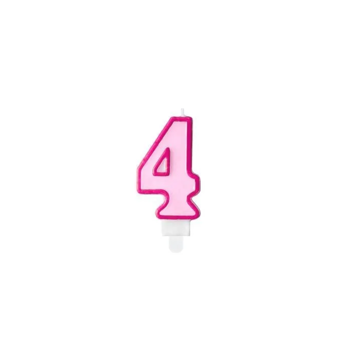 Bougie Anniversaire 4 ans Rose-0