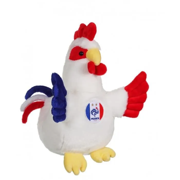 Gipsy Toys - Coq en Peluche FFF - 25 cm - Bleu Blanc Rouge-2