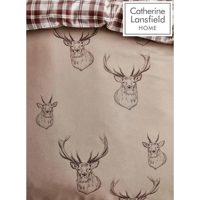 Catherine Lansfield Parure de lit Double Motif cerfs Multicolore, Coton, multicolore, King - BDB3-3904-WKHQ-Multi-3