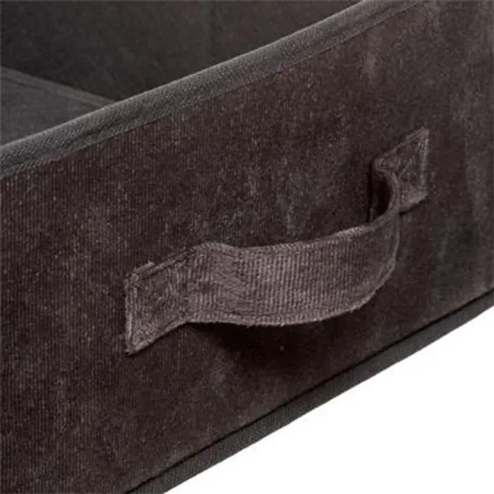 Boîte de Rangement Velours - FIVE - Mix N Modul - Gris Foncé - Polypropylène - 31x31cm-1