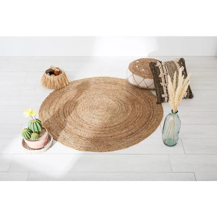 Tapis en jute rond D120 naturel Atmosphera-1