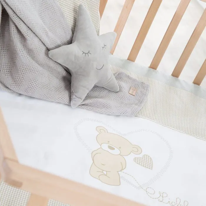 ROBA Parc Bébé Hexagonal en Bois Liebhabear + Tapis de Parc et Roues Avec Freins - Base Ajustable en Hauteur - Naturel-4