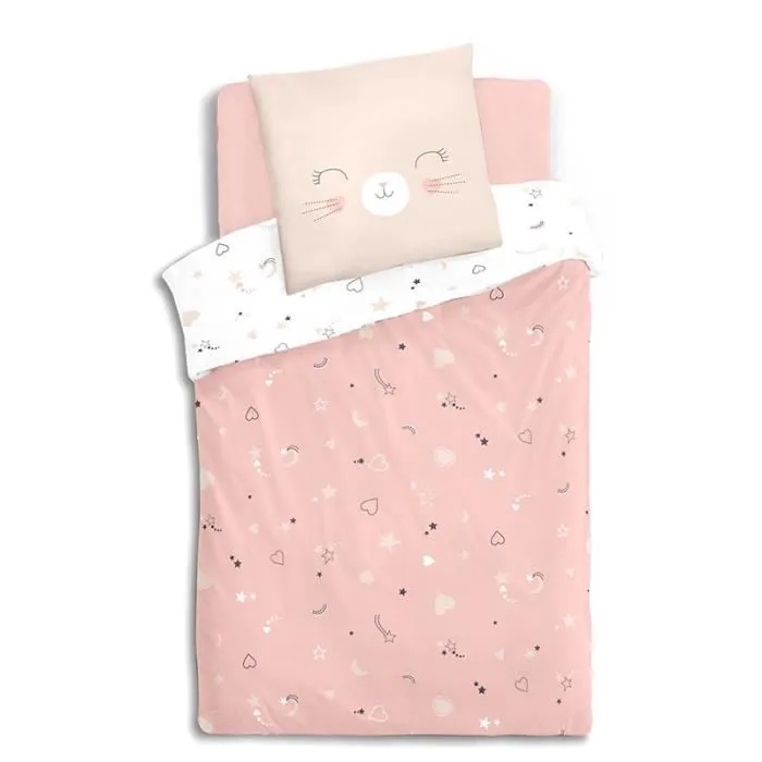 Lit enfant avec matelas et parure de lit Chat-3