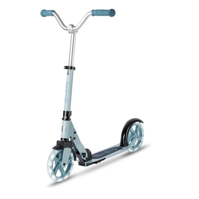 Trottinette enfant grandes roues - Micro - Cruiser LED - Bleu Glacier - Guidon ajustable - Roues 200 mm-0