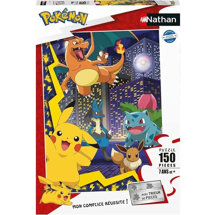 Puzzle 150 pièces La ville des Pokémon, Pokémon, Pour enfant, à partir de 7 ans, Nathan, 086189-1