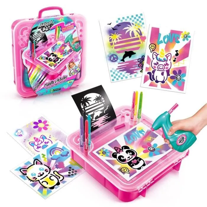 Canal Toys - Airbrush Art - Mallette d'activités avec spray électronique, pochoirs et feutres - AIR 017-0