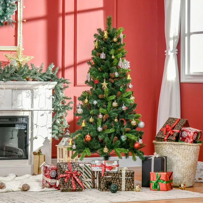 HOMCOM - Sapin de Noël - PVC - 60x60x150cm - Vert-1