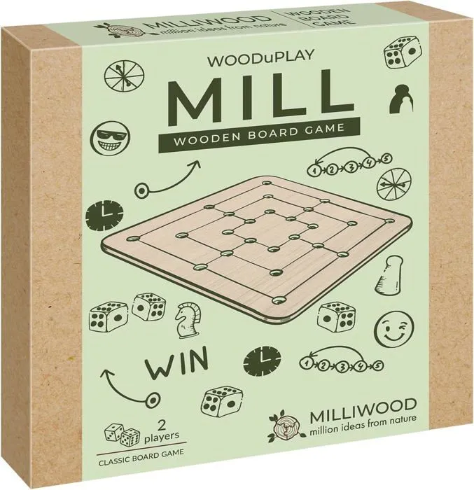 Jeu de moulin en bois - Mill - Jeu de Stratégie pour Deux - Milliwood-2