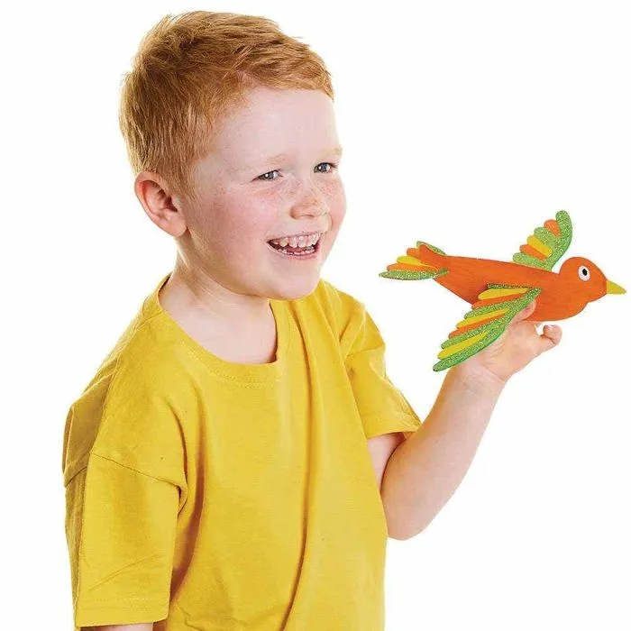 Jeu de peinture Baker ross - FC704 - Planeur Enfant en Bois motif Oiseau - Lot de 8, Activites Manuelles Enfant ()-2