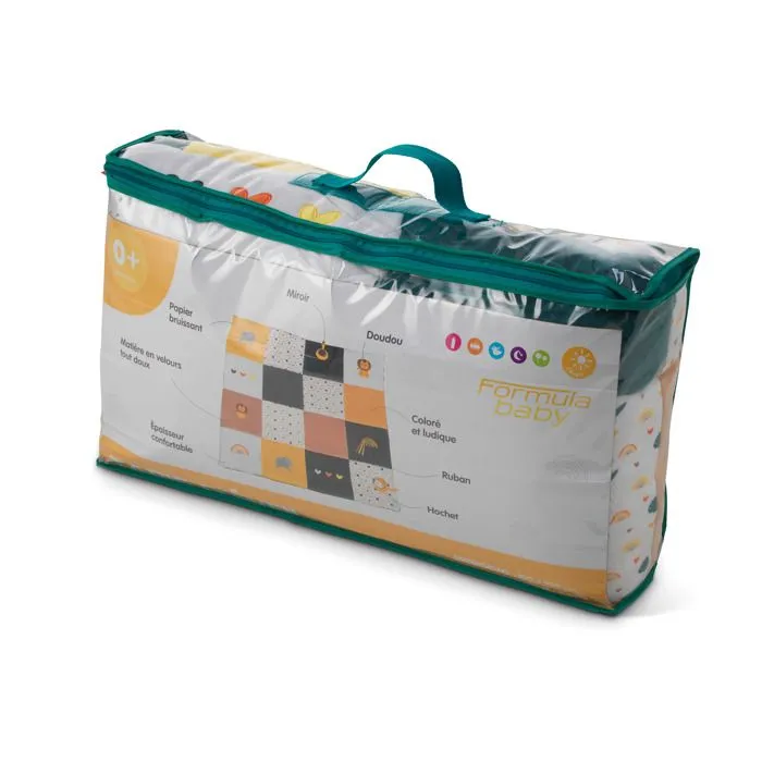 FORMULA BABY Tapis d'éveil XL Safari 100 x 100 cm, sac de rangemet inclus-1