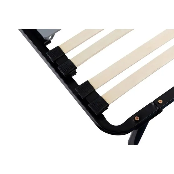 michel - Sommier 140x190 Noir Cadre a lattes Renforc au niveau du bassin 9 Pieds Hauteur 29 cm en Metal - M-3