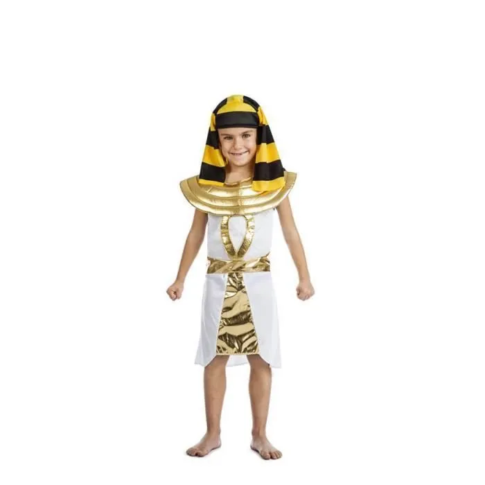 Déguisement pharaon égyptien enfant - Multicolore - Tunique et coiffe - À partir de 3 ans-0