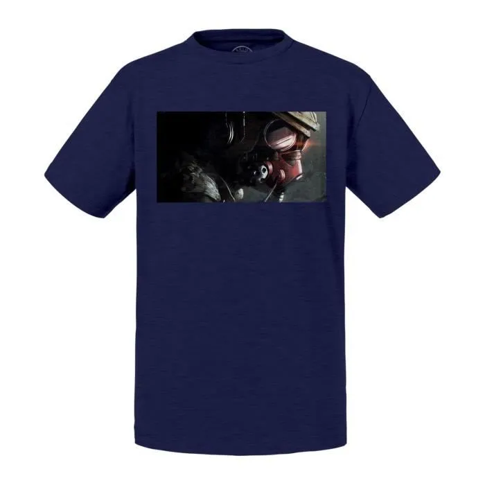 T-shirt Enfant Bleu Apex Legends Bloodhound Battle Royale Jeux Video Masque-0