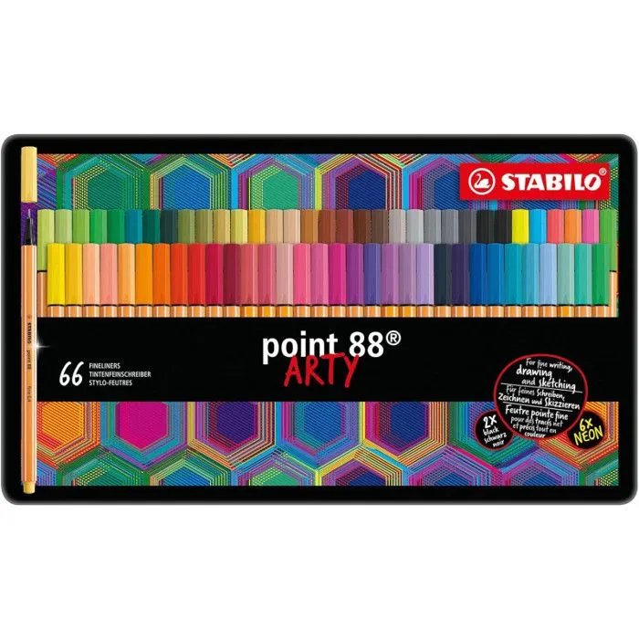 Stylo-feutre - STABILO - point 88 - 66 feutres - Pointe 0,4 mm - Couleur orange-0