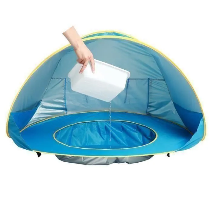 ss-33-Tente Abri de Plage Anti-UV UPF 50+ Bébé Piscine Jeux d'eau Détachable Fond Etanche Camping Voyage S01D11-1