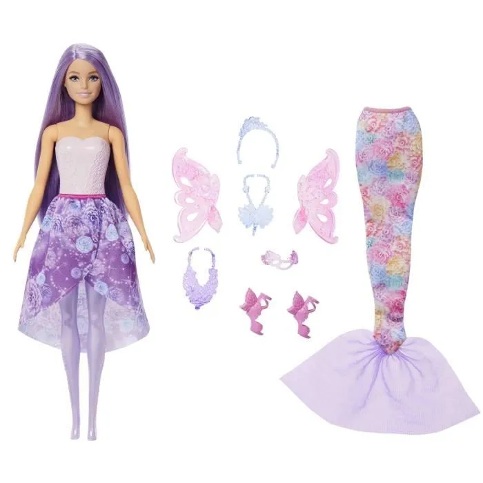 Barbie-Poupée Barbie Fantaisie Féerique-Coffret Avec Accessoires - 3 ans+- JCP74-5
