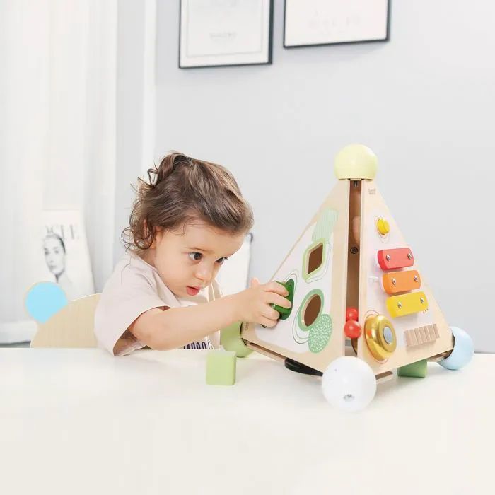 Pyramide cube d'activités en bois - Multicolore - 30 cm - Pour Enfant de 2 ans et plus-2