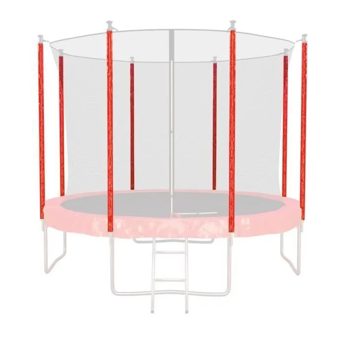 Chaussettes universelles pour perches de trampolines toutes tailles - JUMP4FUN - Pack de 8 - Rouge - PE-1