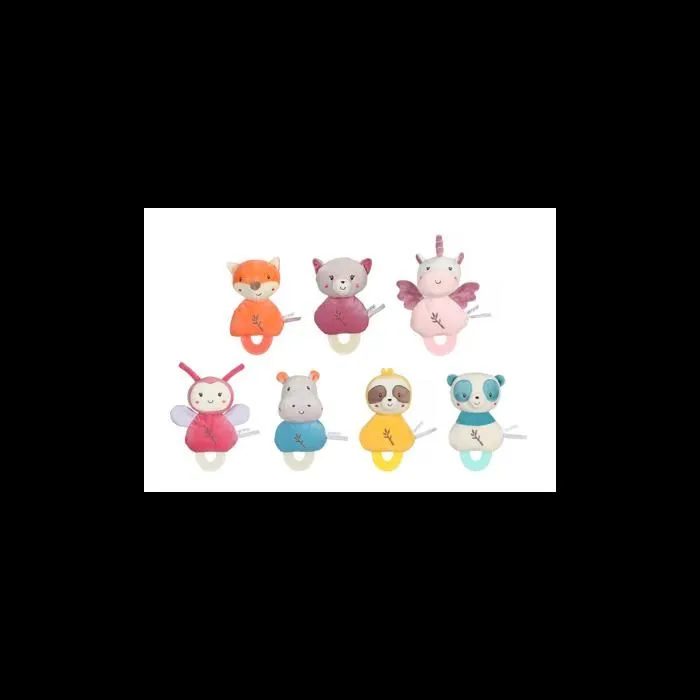 Doudou de dentition "Bamboo" Hippopotame - 17 cm s/carte-1