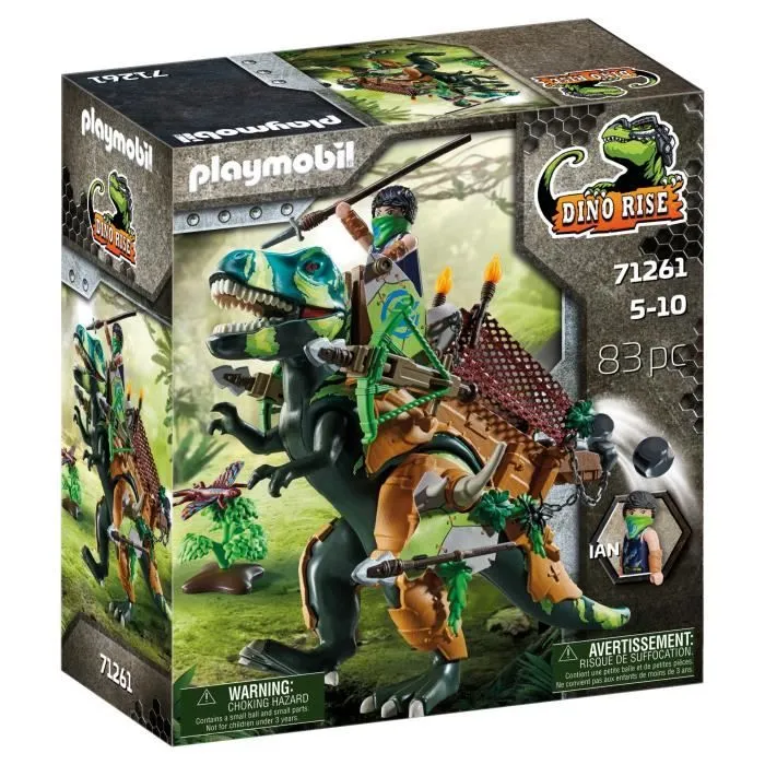 PLAYMOBIL - Dino Rise - Tyrannosaure et soldat - Multicolore - 83 pièces-0